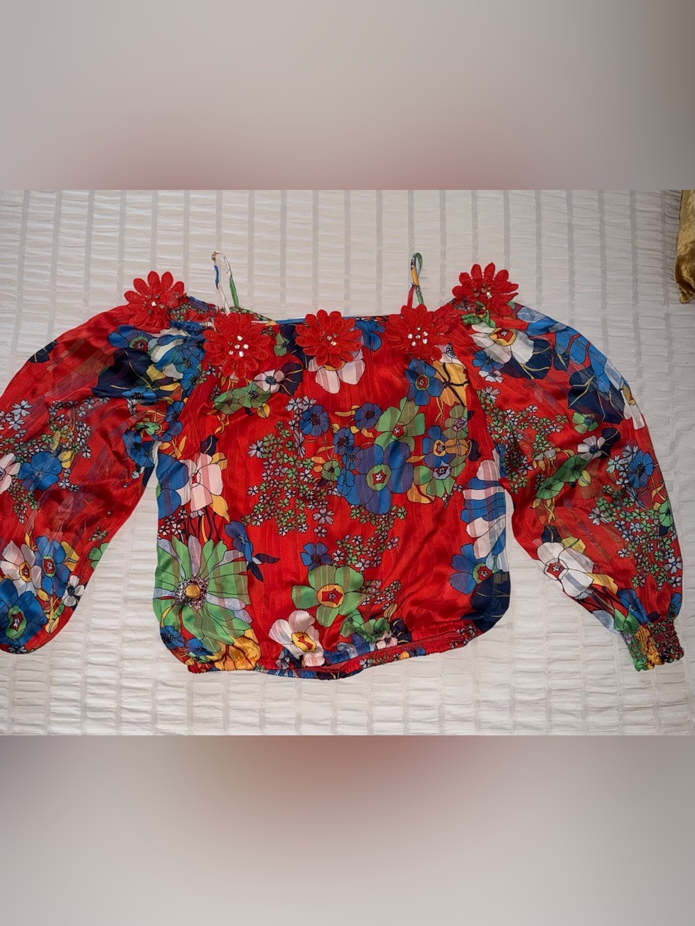 Frank Lyman Design Red Floral Off-Shoulder Camisole